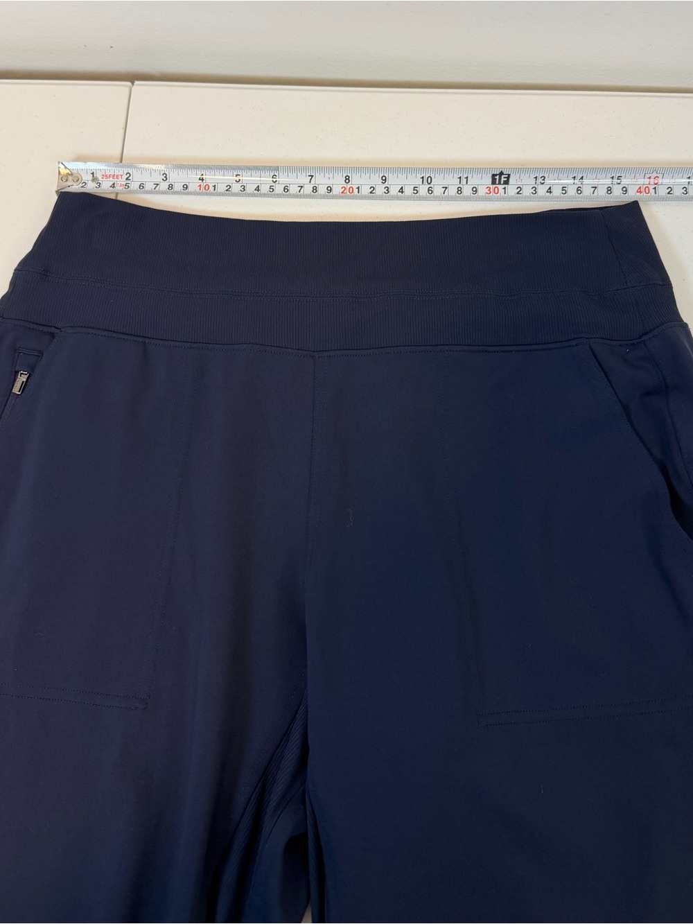 Athleta Venice High Rise Navy Track Jogger Pants Stretch Women’s Large Petite - Picture 4 of 8